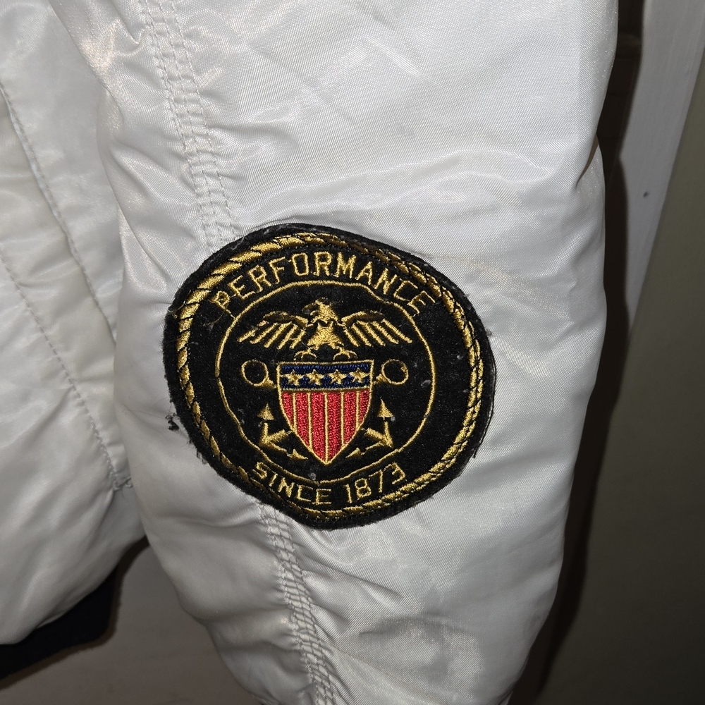Bleeker & Mercer Air Crews White Bomber Jacket with Patches Xxl - Picture 7 of 8
